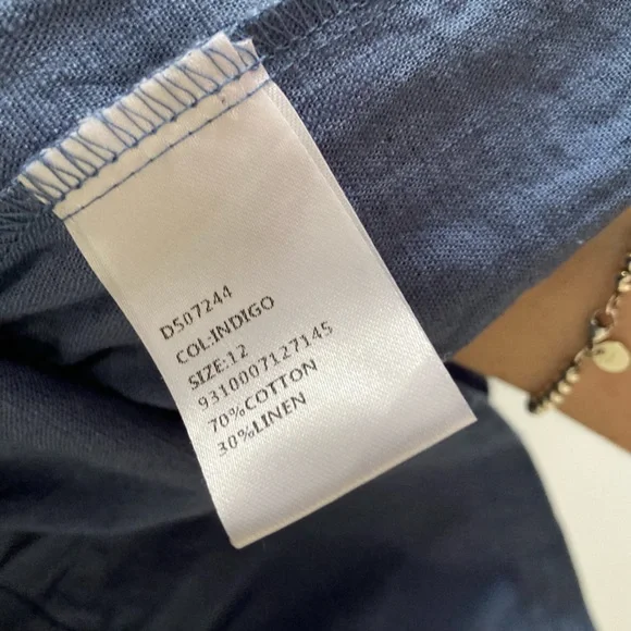 Blue linen/cotton dress Size 12 - Picture 4 of 5